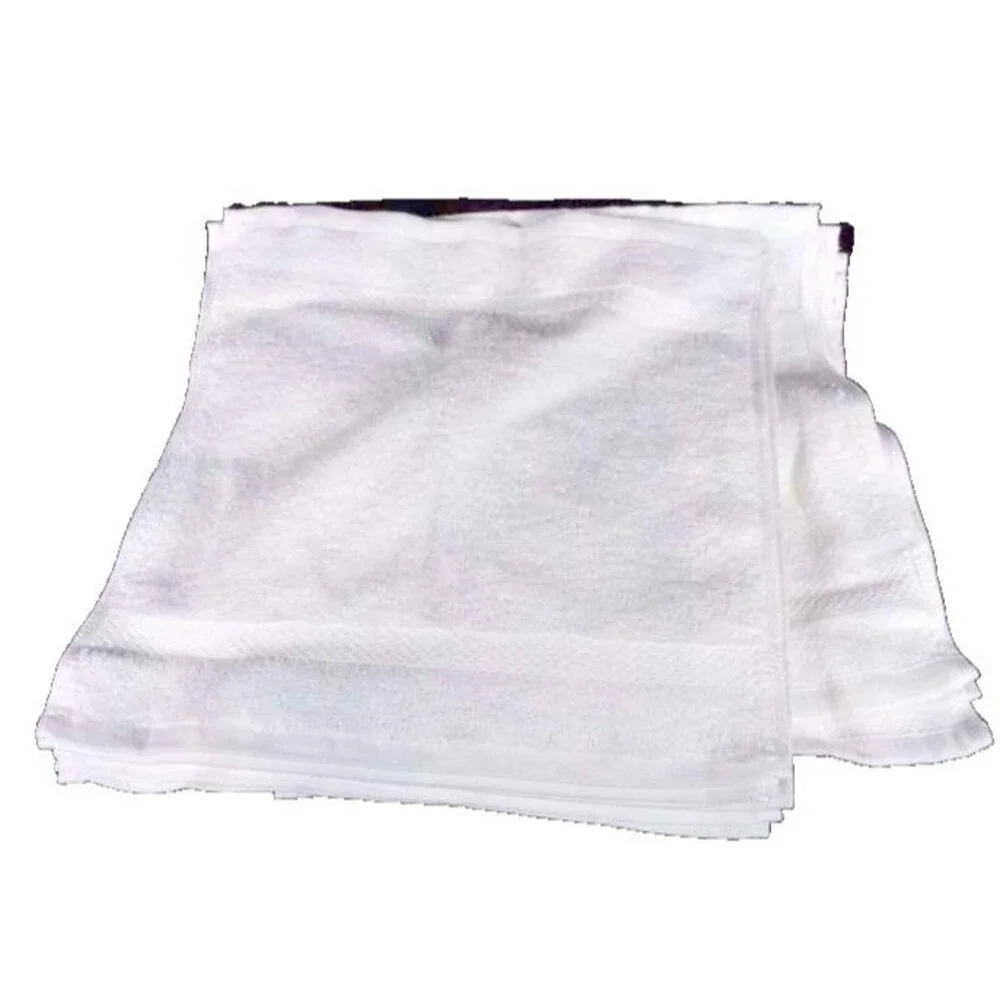 12 Pack, Kitchen Dishcloths 12x12 Striped Dish Towels, White 100% Cotton